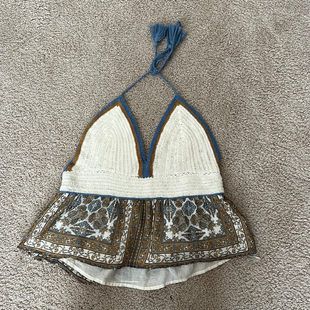 Boho American Eagle Halter Top Size L